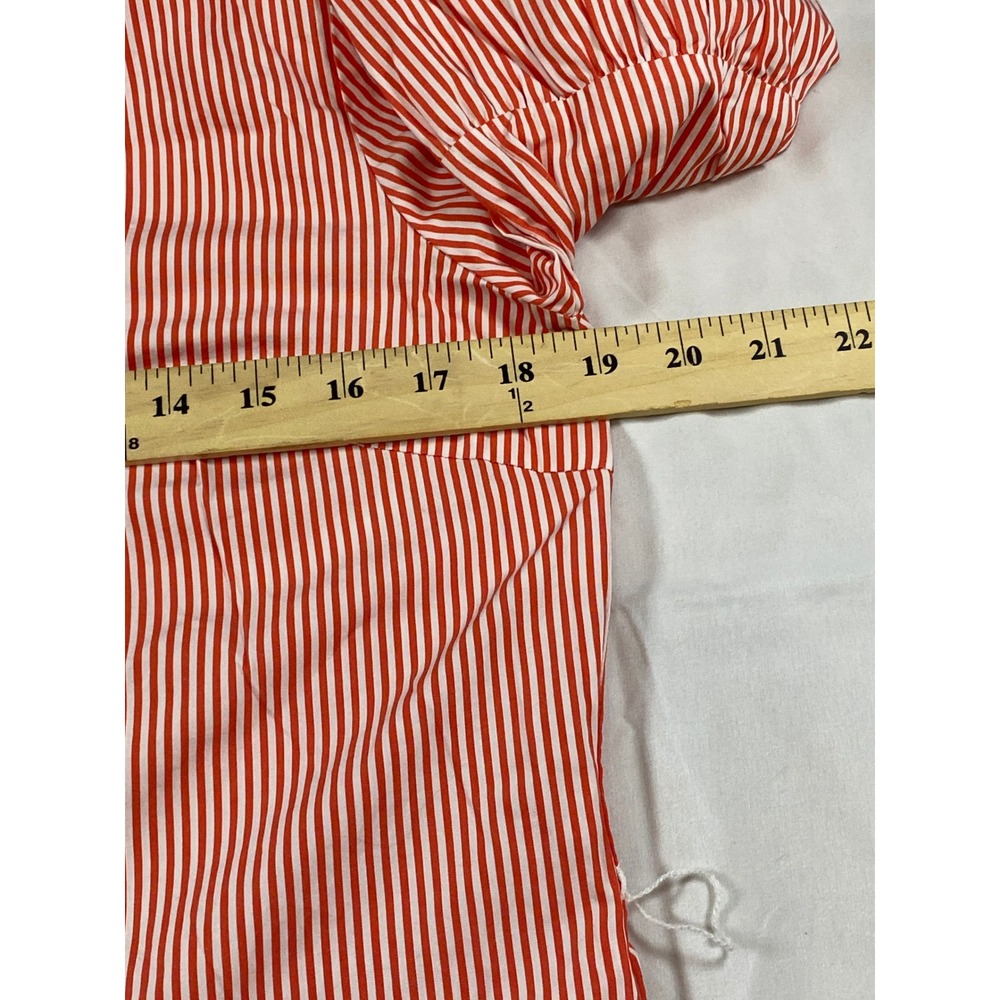 J.McLaughlin Womens Red White Striped Button Front Midi Shirt Dress Small - Picture 8 of 12
